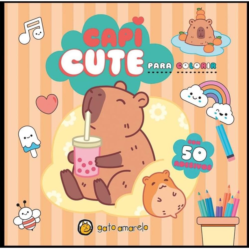 Capi Fun Para Colorir - Capivara Para Colorir Com 50 Adesivos