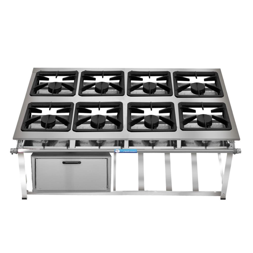Fogão Industrial 8 Bocas Ap P7 em Aço Inox com Forno Leona
