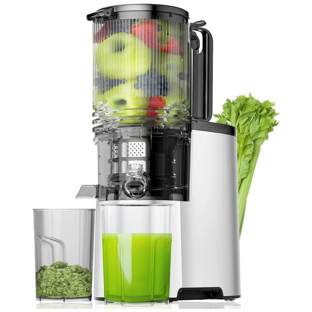 Extrator de Suco Cold Press, Bocal Largo de 14,7cm, Máquina de Sucos com 400W, Alta Produção de Suco, Extrator de Suco Lento para Frutas e