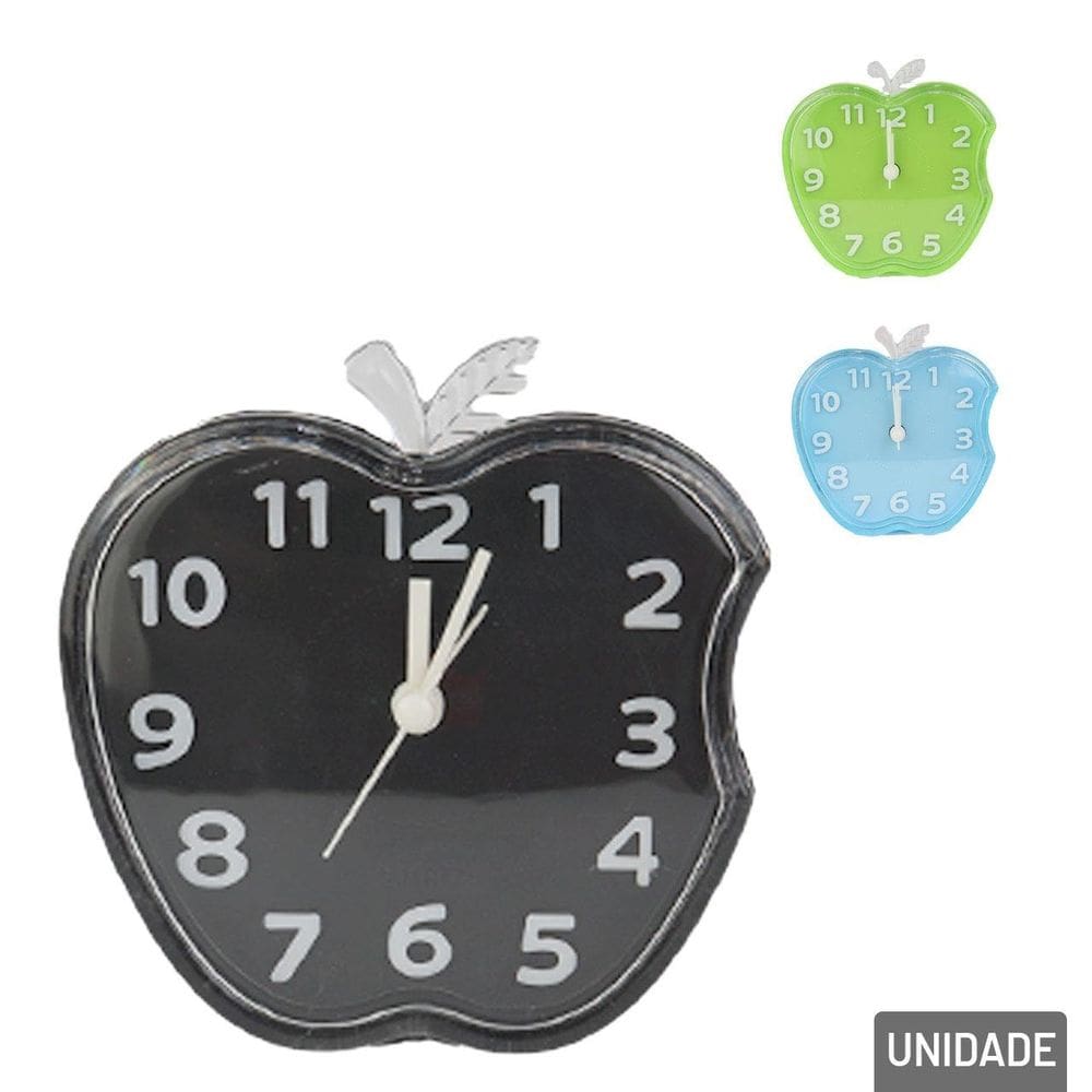 Relógio Analógico de Mesa 9cm Despertador Maçã - Tudo em Caixa