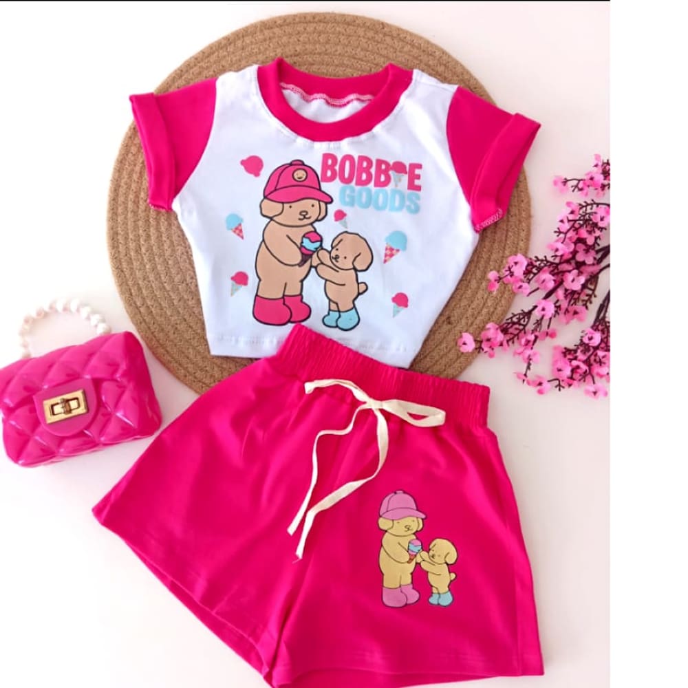 Conjunto Bobbie Cropped e short - Roupa infantil verão