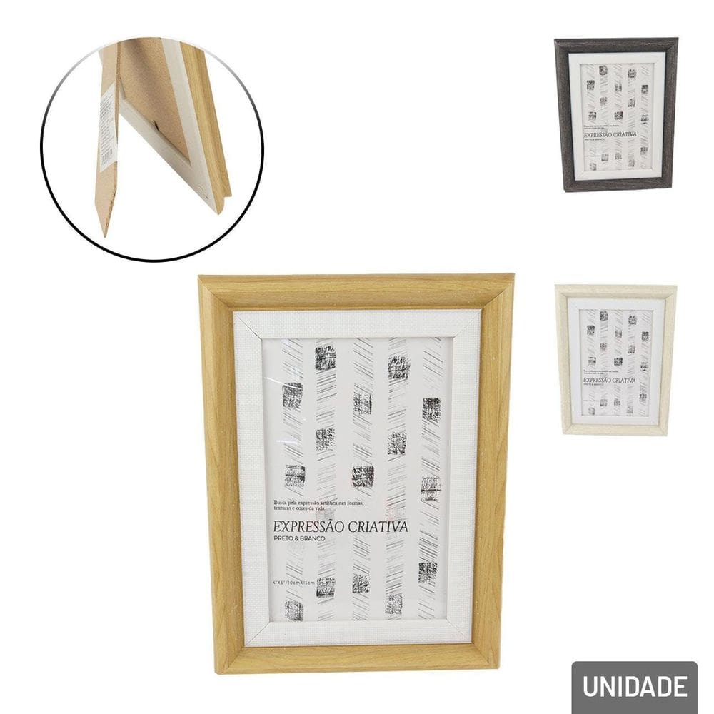 Porta Retrato 10x15 de Plástico Moldura Color - Tudo em Caixa