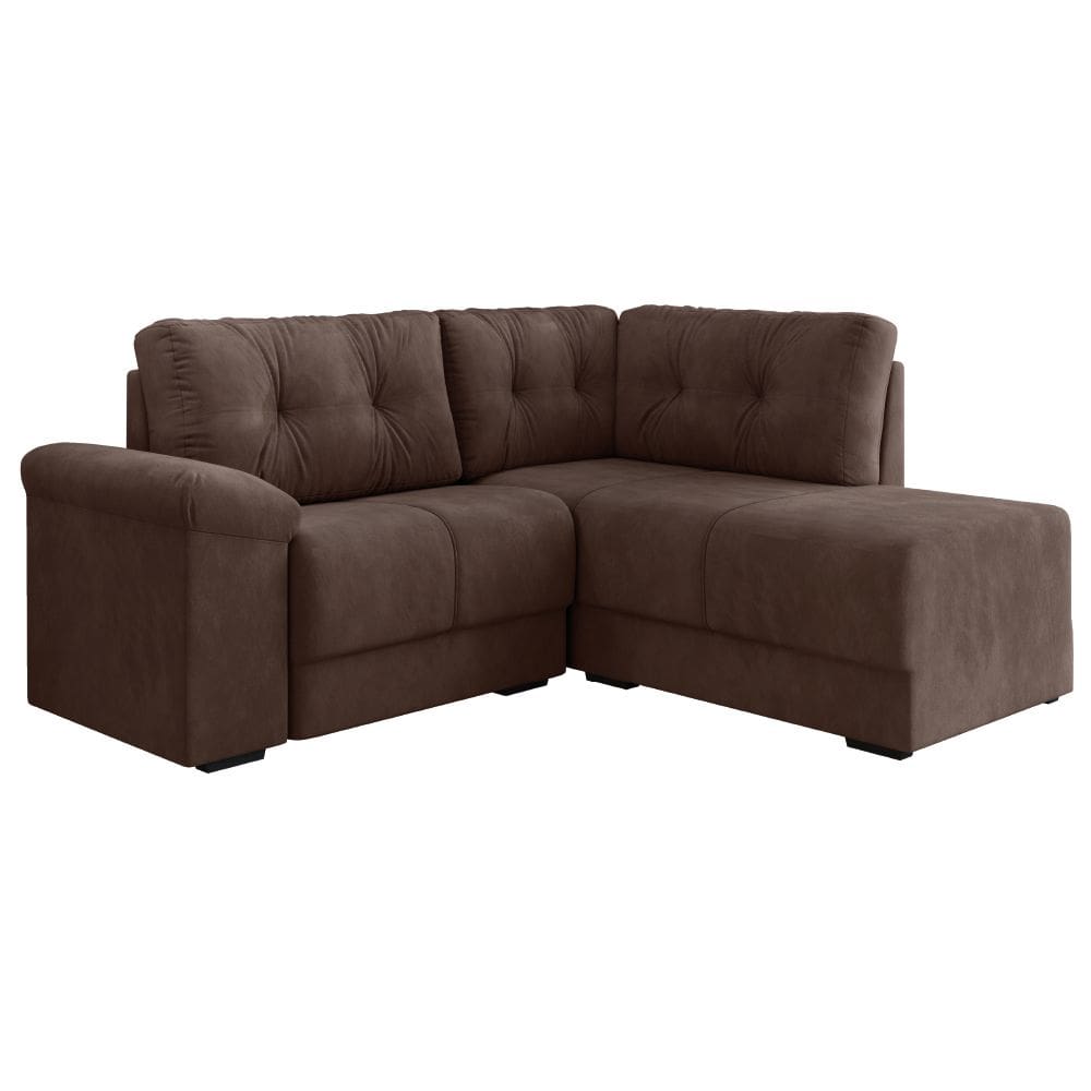 Sofá de Canto 5 Lugares Apolo Veludo Selmer