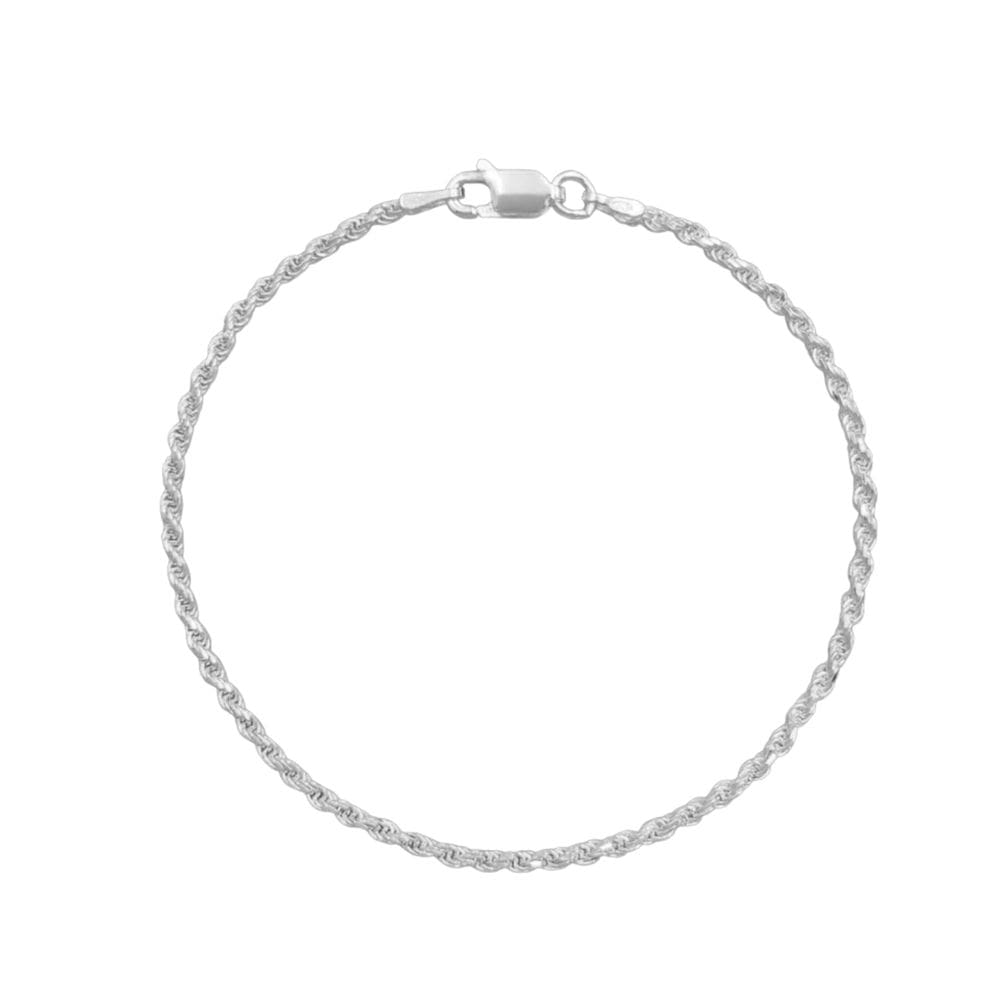 Pulseira Cordão Baiano 2mm Banhada a Prata