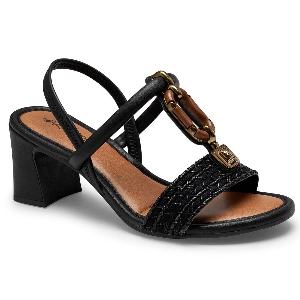 Sandália Salto Mississipi Tira MF921 Feminina - Preta