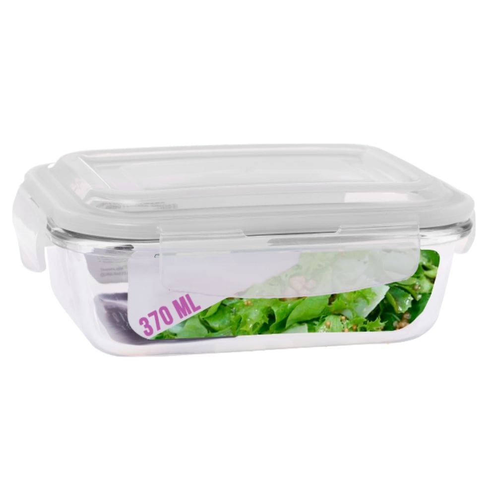 Pote de Vidro Hermetico 370ml Quatro Travas Mantimentos Marmita