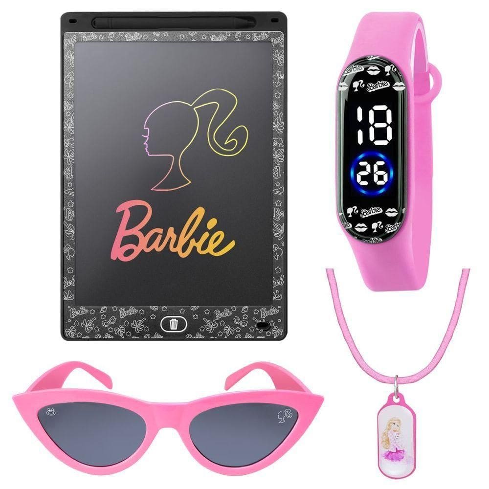 Lousa Magina Lcd Tablet Barbie + Oculos Qualidade Premium Prova Dagua Pulseira Ajustavel Menina Rosa