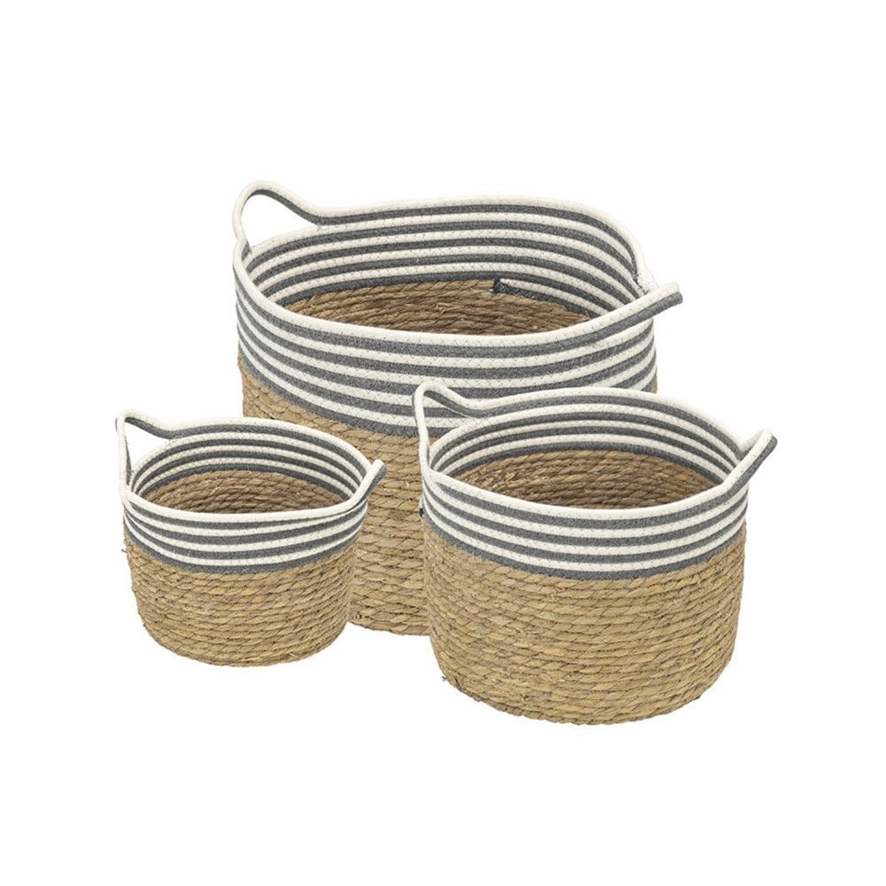 Kit 3 Cestos OR-5508 em Fibra Natural Seagrass OR Design