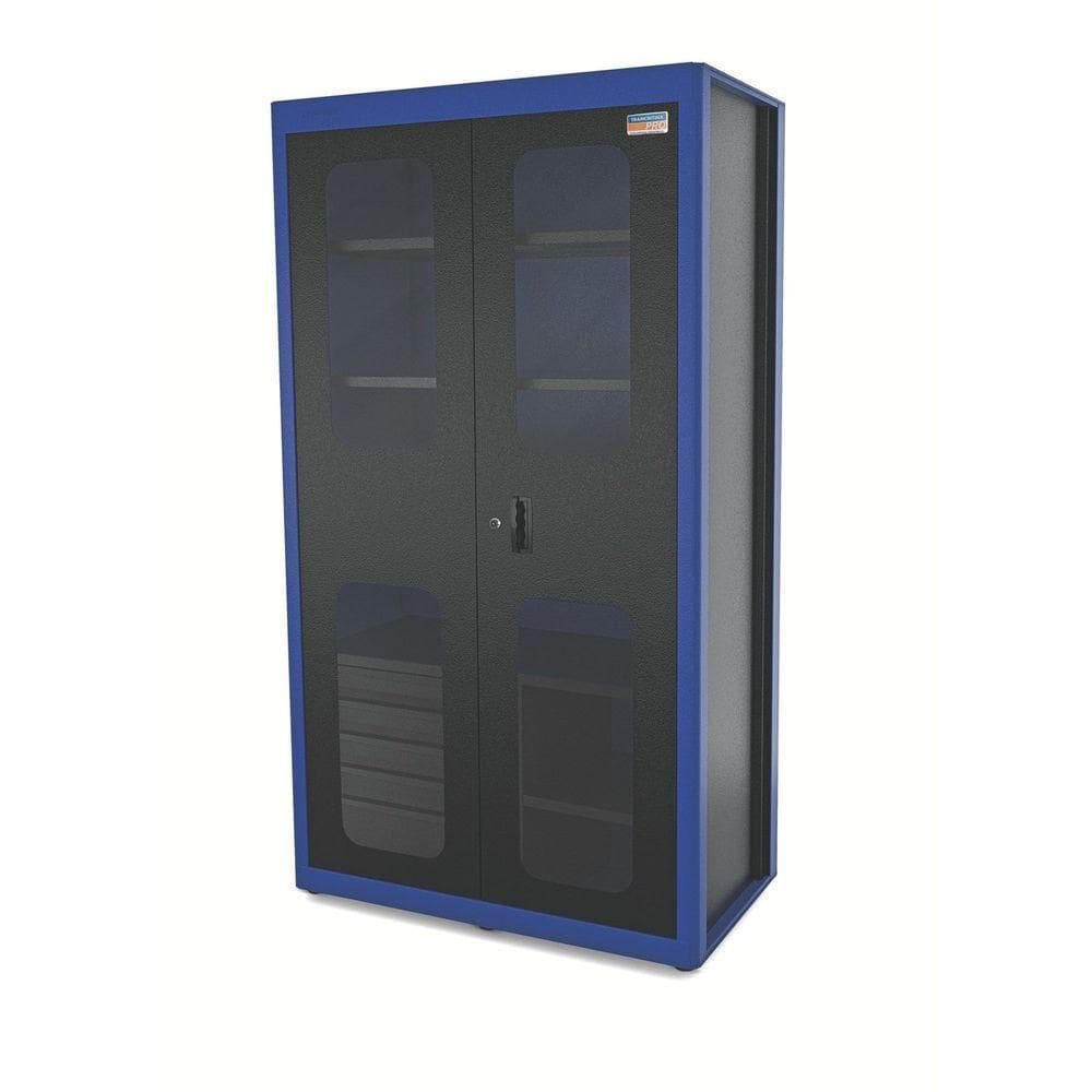 Armário Vertical Para Ferramentas 2 Portas Com Visores E 5 Gavetas Tramontina Pro Azul Tramontina
