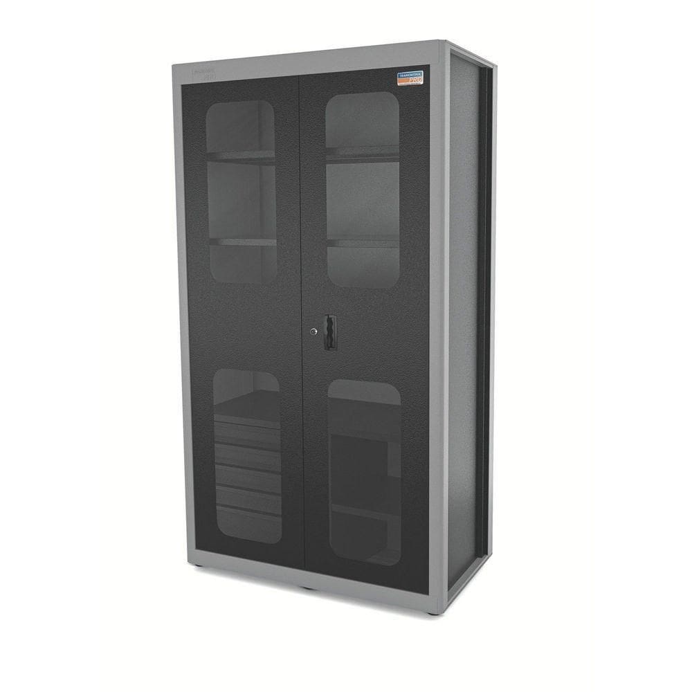 Armário Vertical Para Ferramentas 2 Portas Com Visores E 5 Gavetas Tramontina Pro Cinza Tramontina