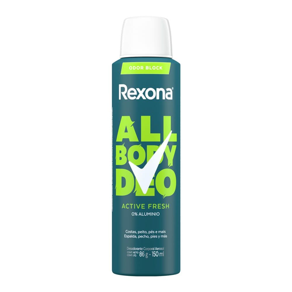 Desodorante Rexona Corporal All Body Deo Active Fresh Aerossol 150ml