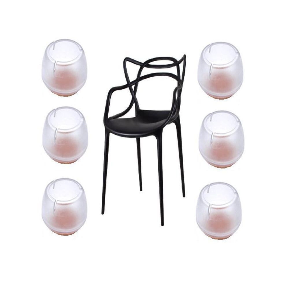 Kit 8 Ponteiras Para Moveis Silicone C Feltro 25Mm - 30Mm