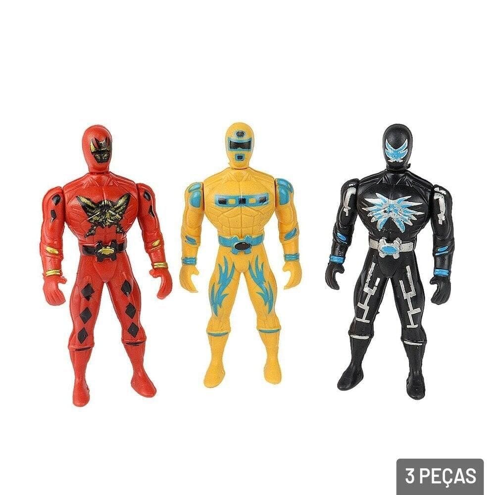 Boneco Herói 03 Peças Super Fighter - Tudo em Caixa