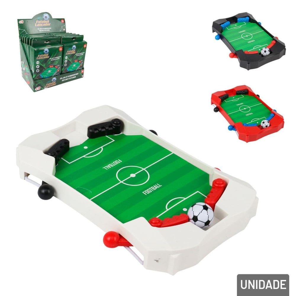 Jogo Mini Futebol Portátil com Lançador Color - Tudo em Caixa