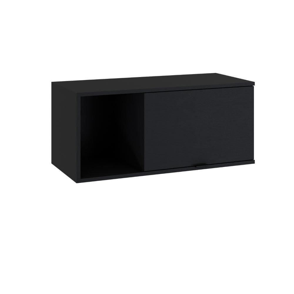 Armário Aéreo Com nicho E Porta Basculante 35x80x35cm Wlnp80 Preto Tx