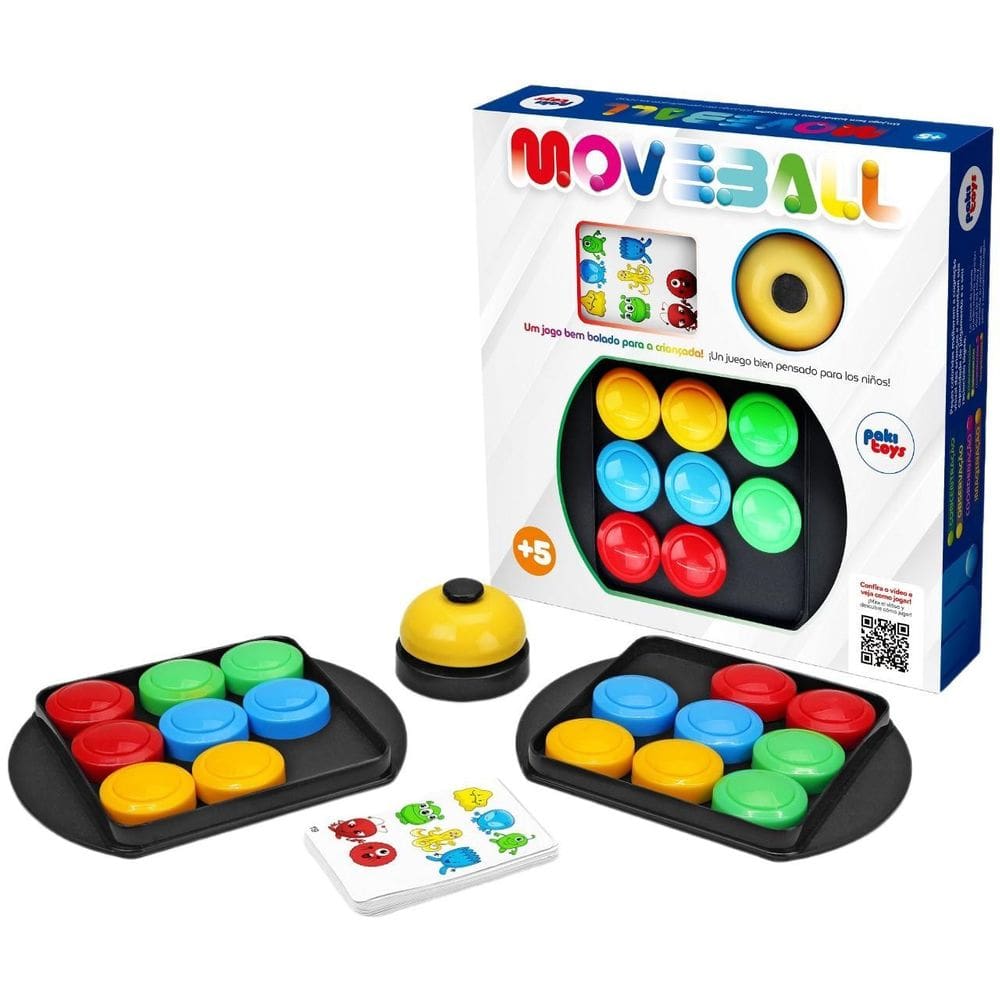Jogo De Botões Brinquedo Educativo Move Ball Cartas Infantil