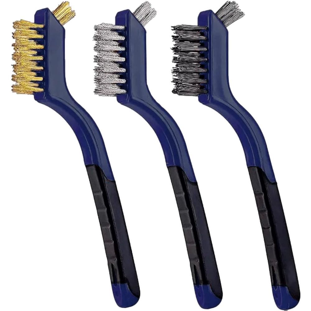 Kit de Escovas Para Detalhamento Automotivo 3 Unidades Dupla Face Aço Latão Nylon Vonixx