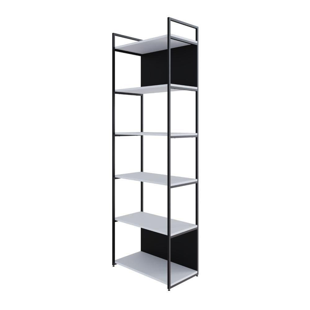 Estante Alta C/06 Prateleiras 185x60x33cm C/fundo Yon Branco Tx/ Branco Tx/