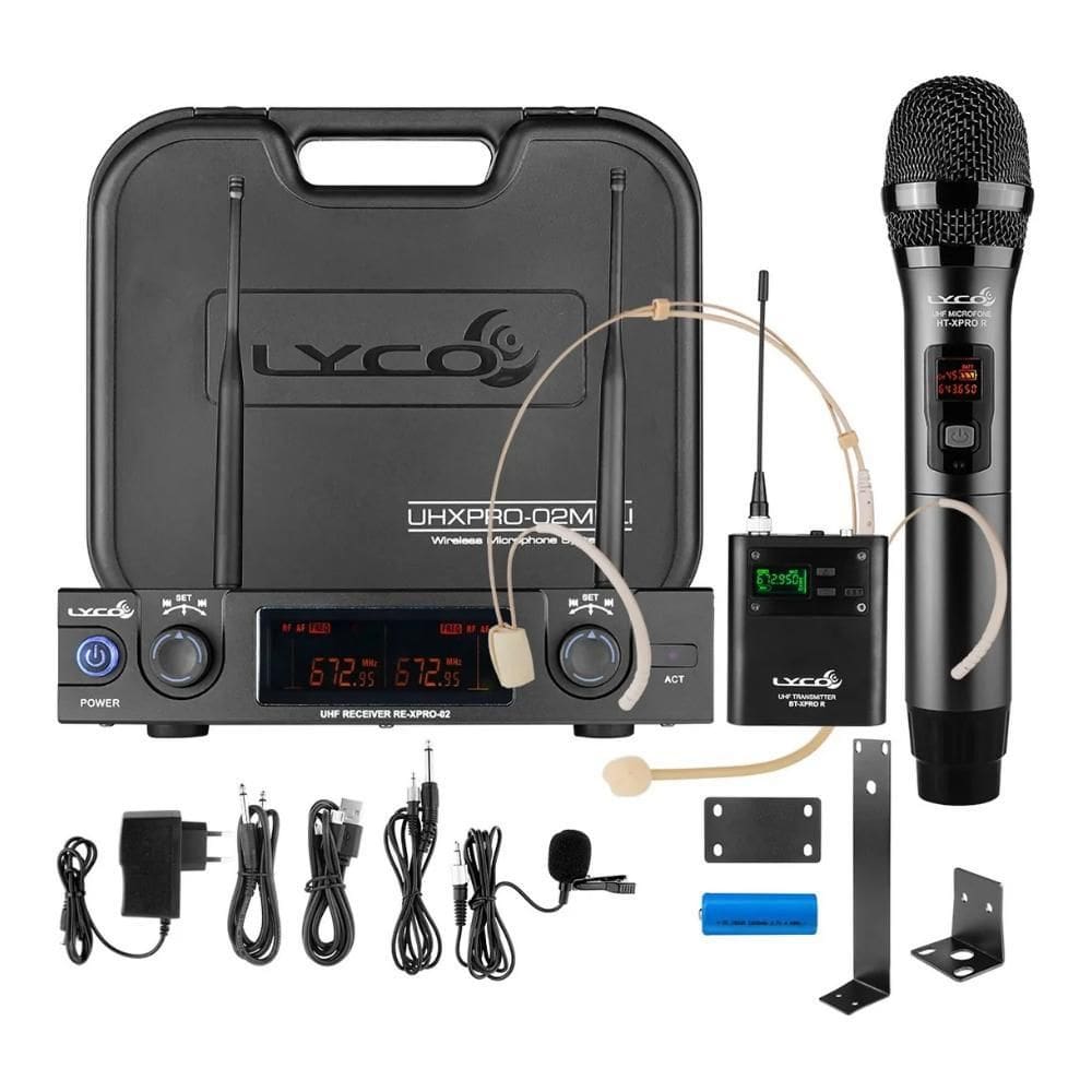 Microfone Sem Fio Lyco Uhxpro-02Mhli Lapela E Headset - Novo
