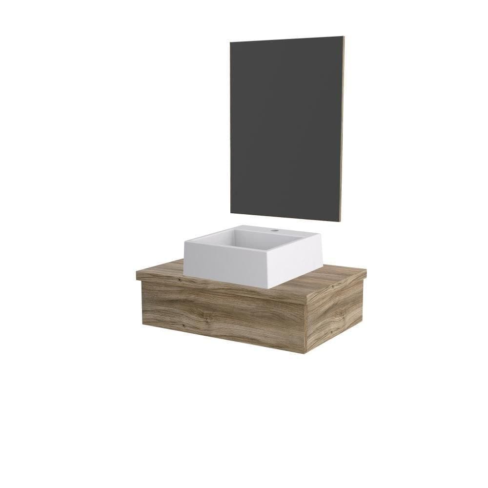 Conjunto Bancada C-cuba Q355 E Espelheira Metrópole 601 Branco Chess Carvalho