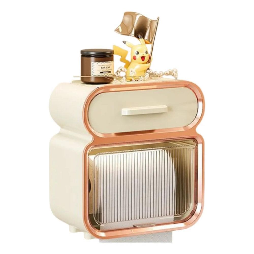 Suporte Papel Higiênico Chique Estiloso Dupla Face Dourado