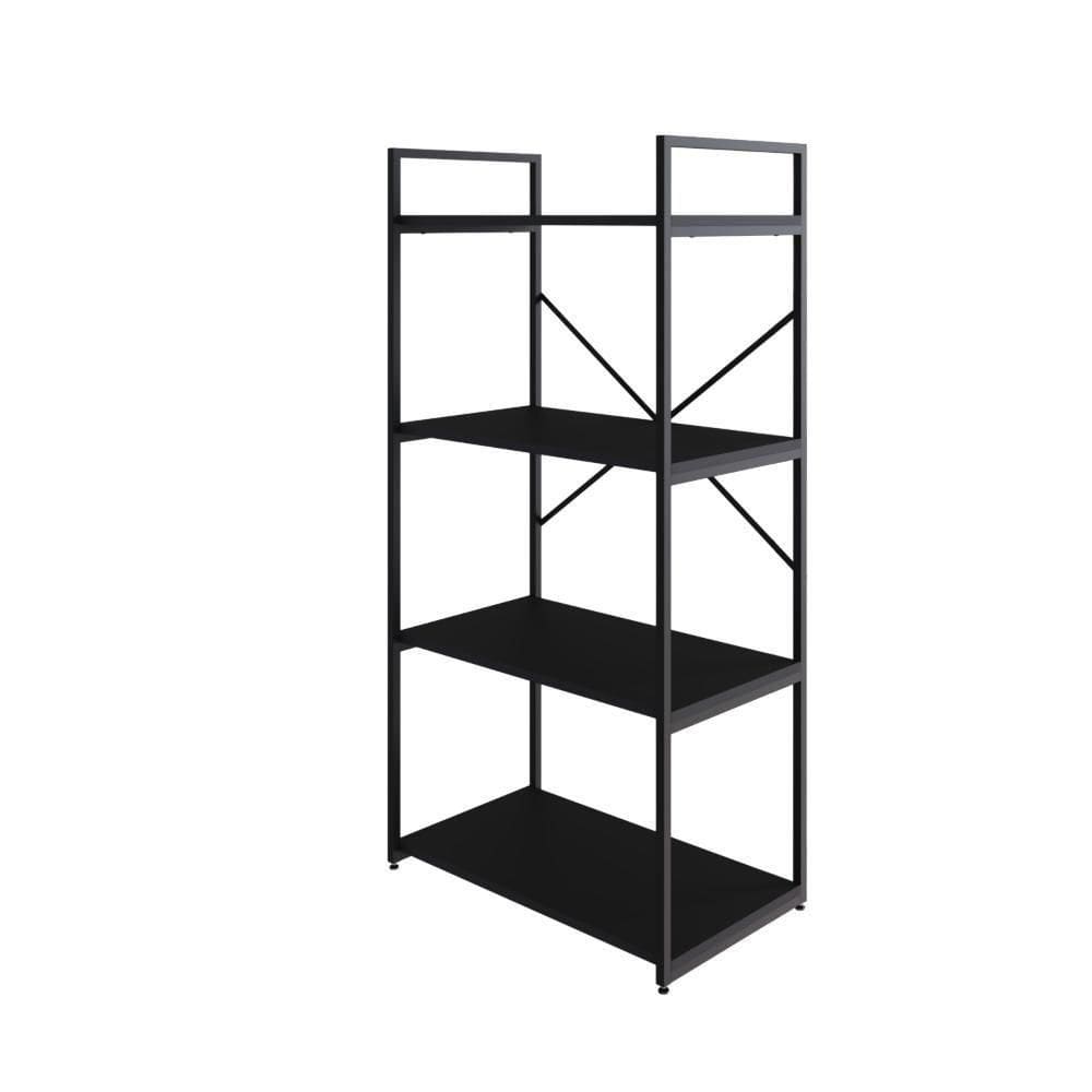 Estante C/04 Prateleiras 118x60x33cm Yon Preto Tx/ Preto Tx/