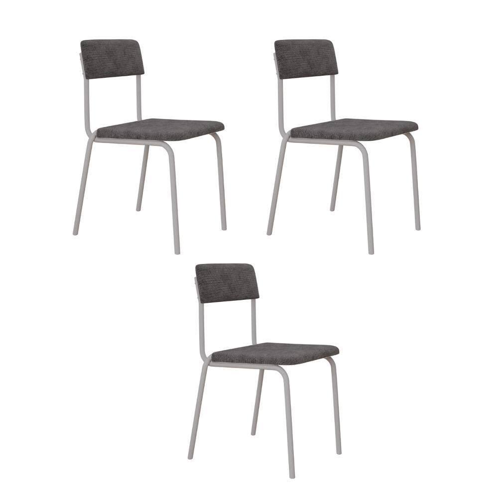 Cadeira Fit Fixa C/4 Pes 475 X 505 X 810 Mm C/3 Un Pés Brancos. Nevoa Nevoa