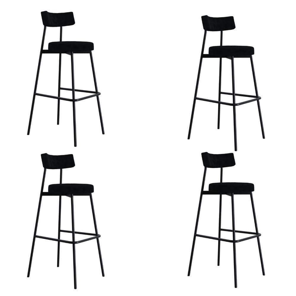 Banqueta Alta Stout Ae: 100 / Aa: 75cm C/04 Un. Boucle Cinza Grafite Boucle Cinza Grafite