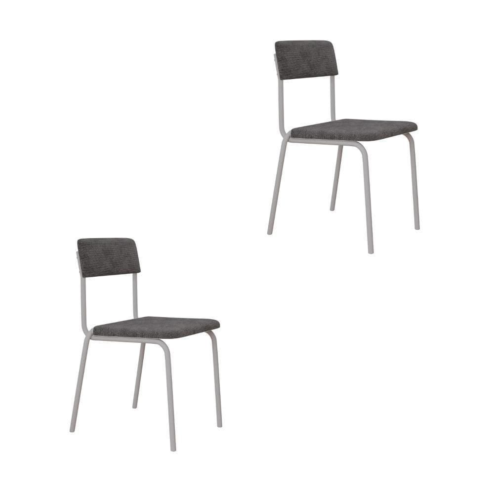 Cadeira Fit Fixa C/4 Pes 475 X 505 X 810 Mm C/2 Un Pés Brancos. Nevoa Nevoa