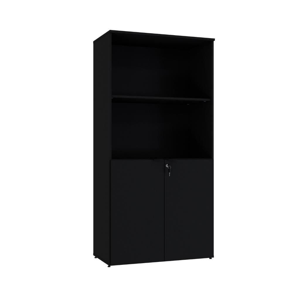 Armário Alto Estante Com 02 Portas 161,5x80x42cm Wlae80 Preto ônix