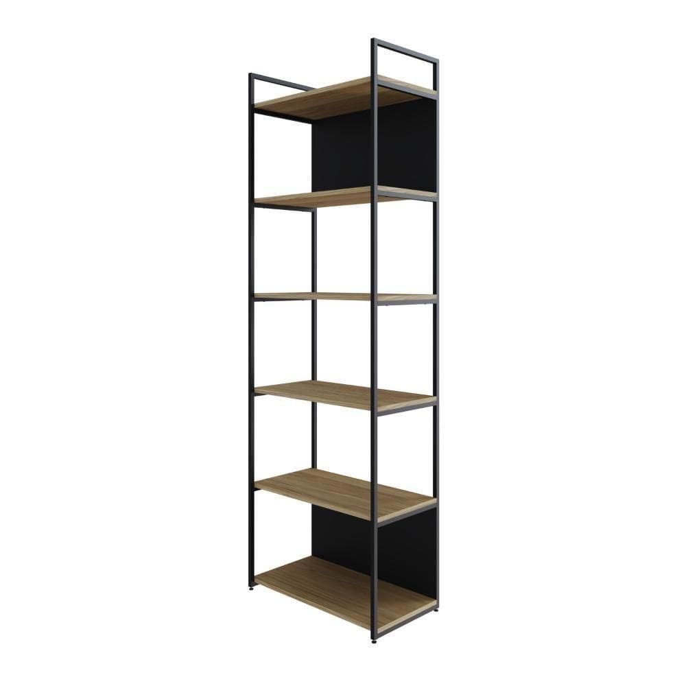 Estante Alta C/06 Prateleiras 185x60x33cm C/fundo Yon Vermont Oak/ Vermont Oak/