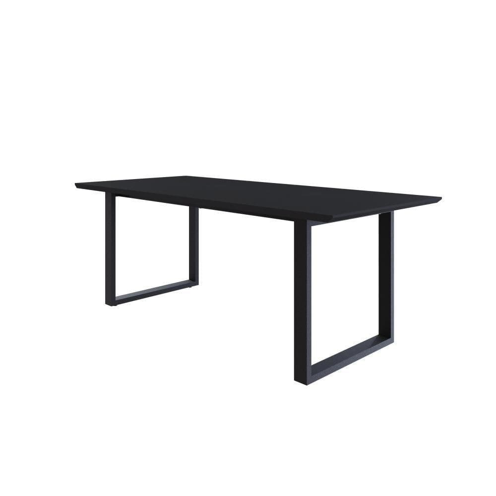 Mesa De Jantar Queens Rg2 200x90x77cm Qemj9200rg2 Preto Tx - Preto Tx/