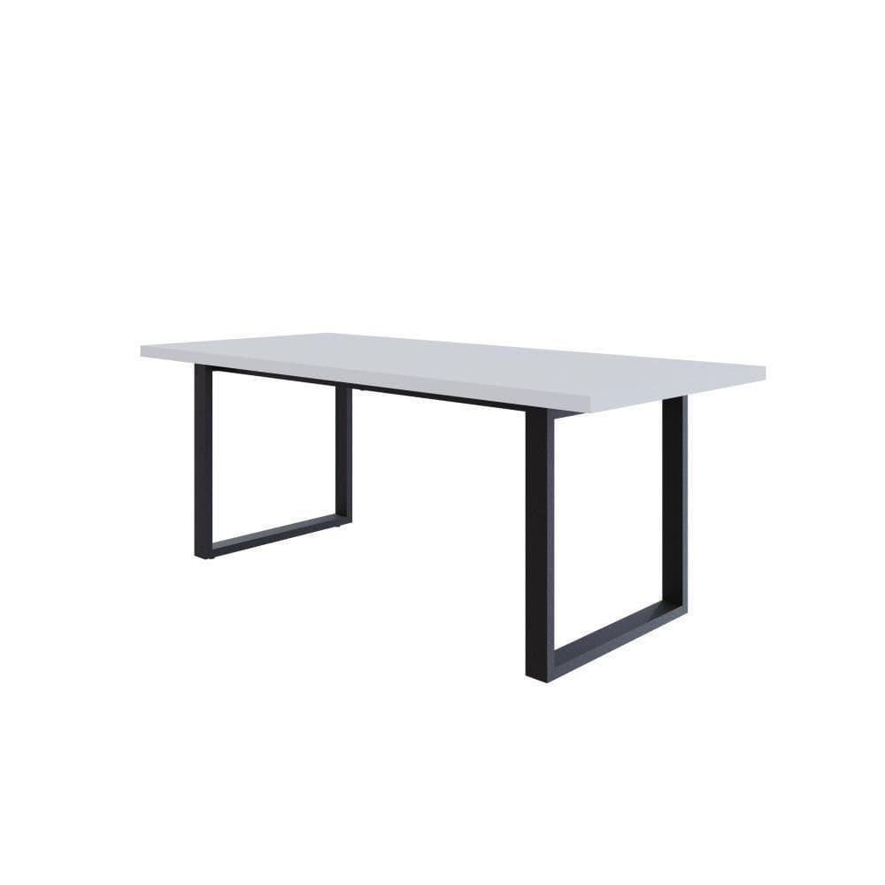 Mesa De Jantar Queens R 200x90x77cm Qemj9200r Branco Tx - Branco Tx/