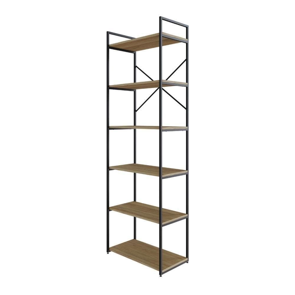 Estante Alta C/06 Prateleiras 185x60x33cm Yon Vermont Oak/ Vermont Oak/