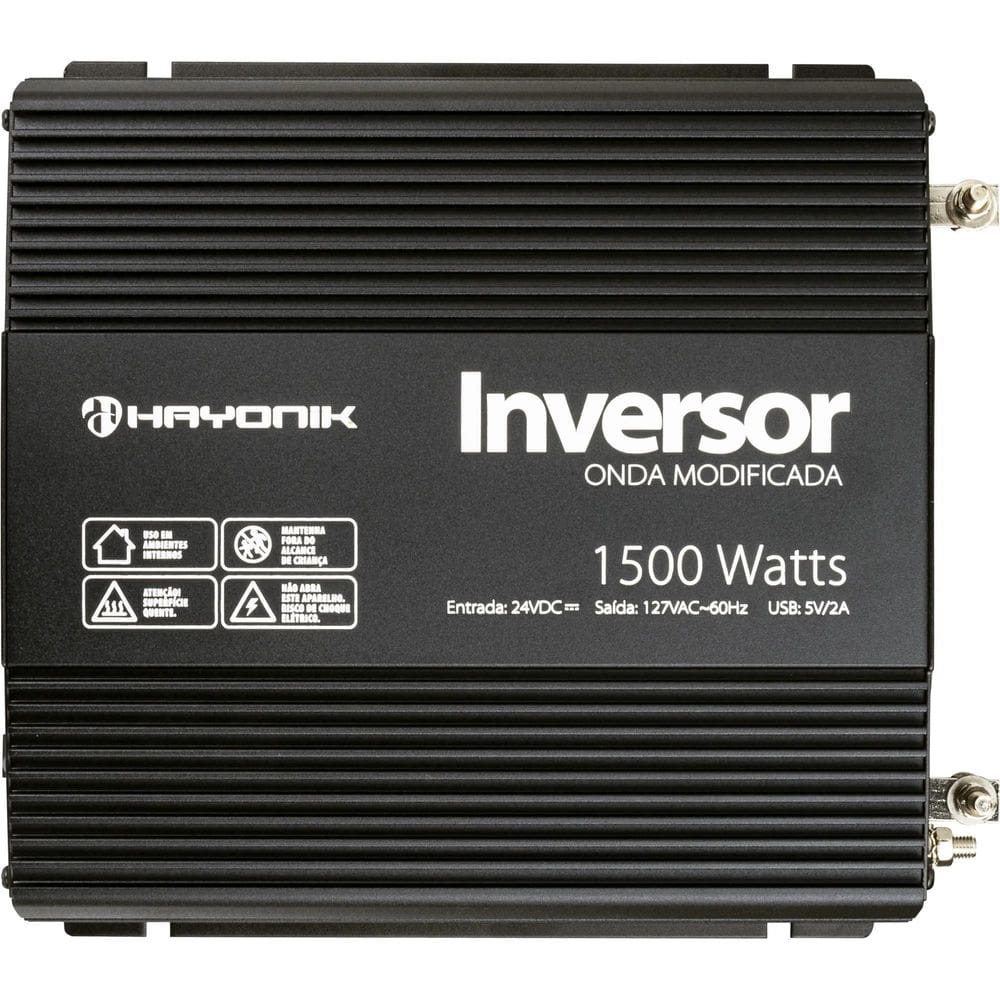 Inversor Hayonik 1500W 24V/127V Onda Modificada Modelo Novo