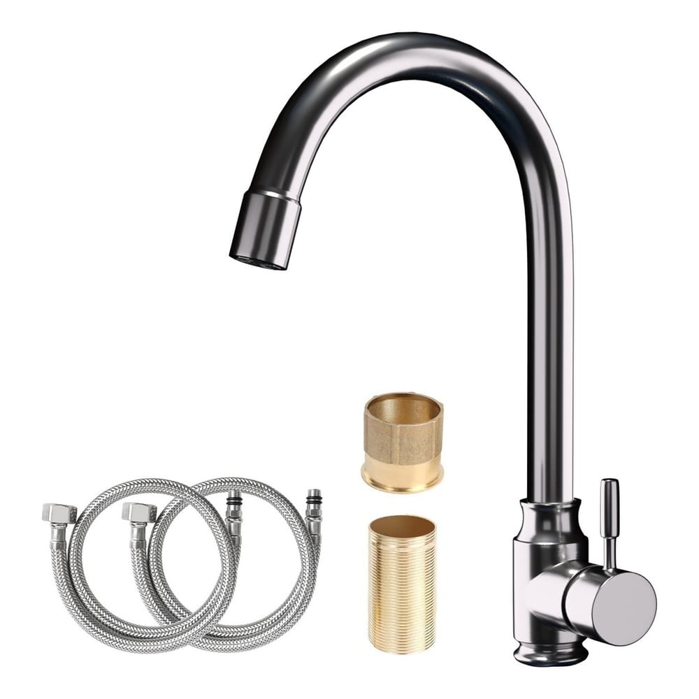 Torneira Com Misturador Quente/Frio Para Cozinha, Bancada, Mesa Metal Inox FC-114
