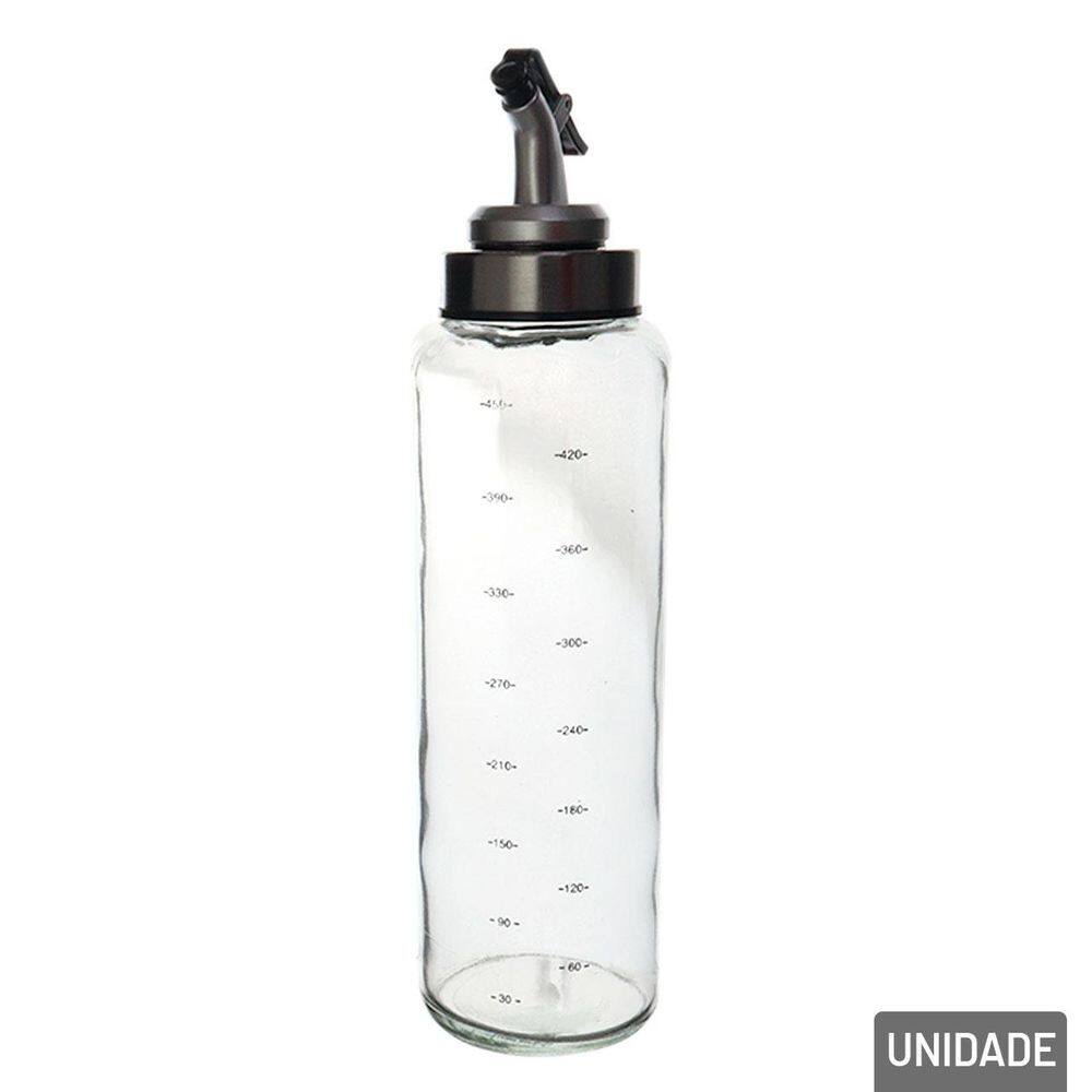 Galheteiro de Vidro 500ml Tampa Inox com Dosador - Tudo em Caixa