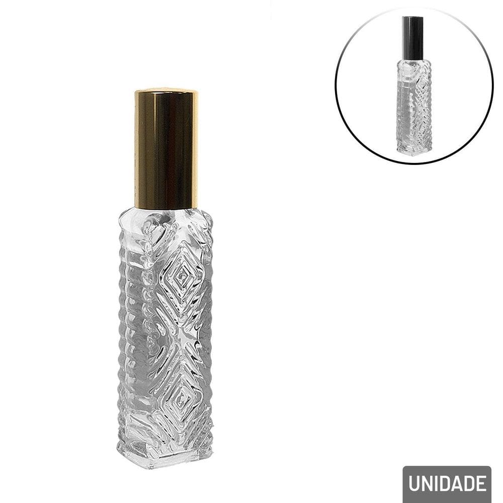Frasco Porta Perfume de Vidro 12ml Spray com Tampa - Tudo em Caixa