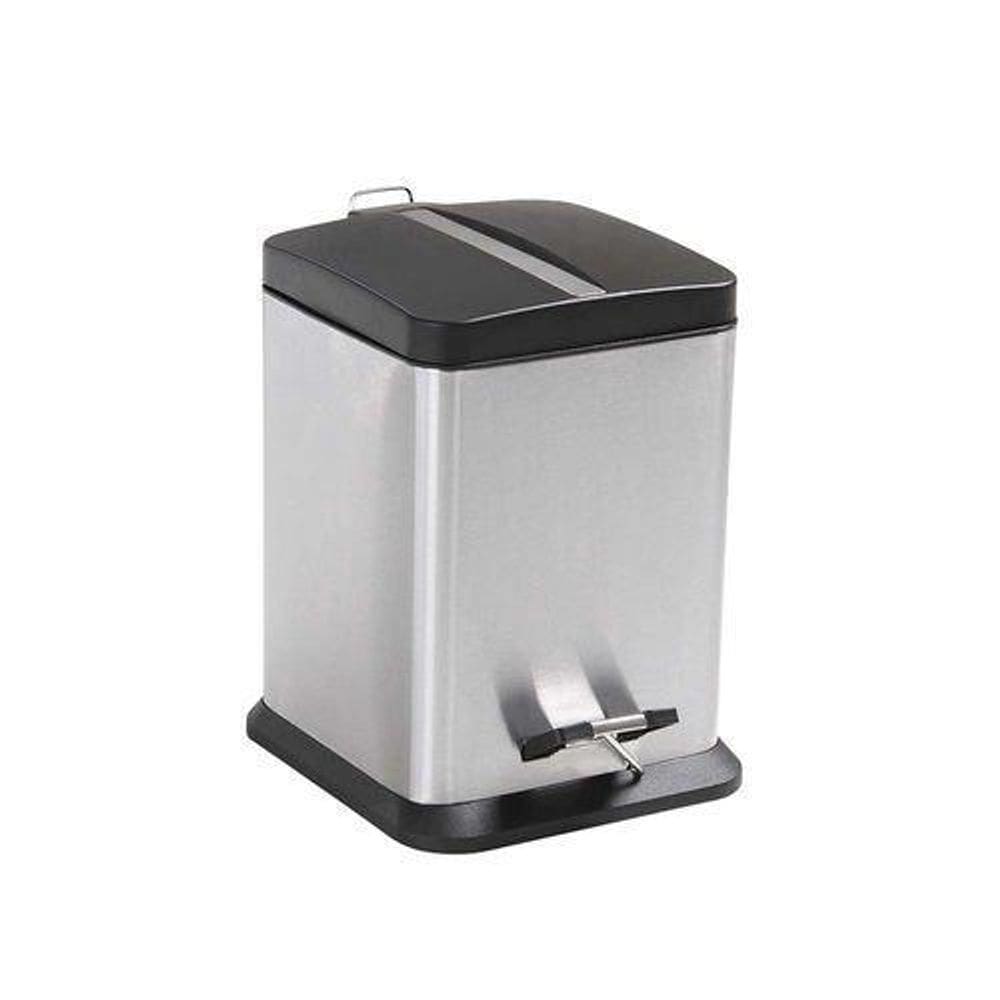 Lixeira Quadrada Com Pedal Aço Inox Jaspe 12 Litros Mor 8233