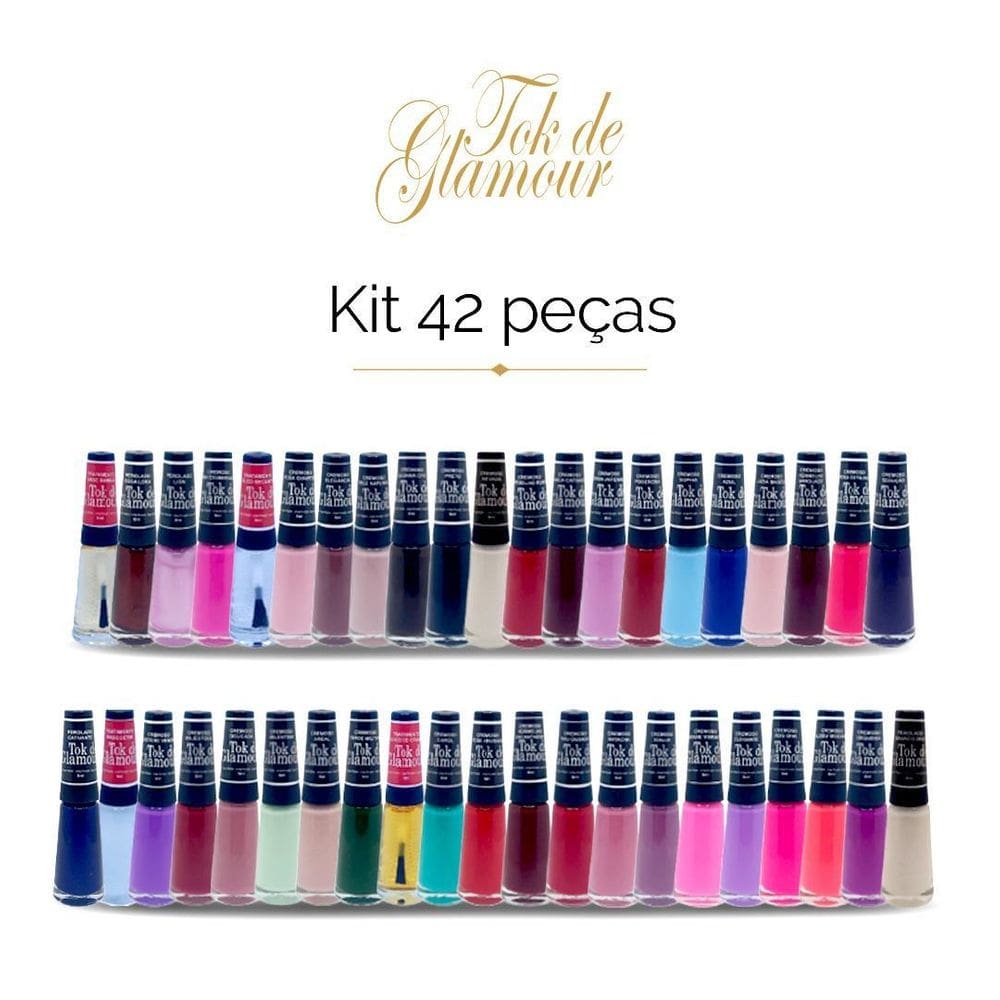 Kit Com 42 Cores De Esmaltes Tok De Glamour
