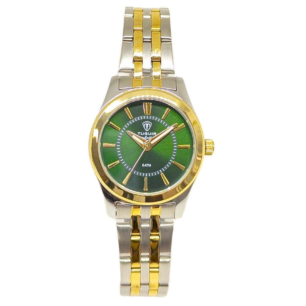Relógio Feminino De Aço Tuguir Analógico 2462H Prata E Verde