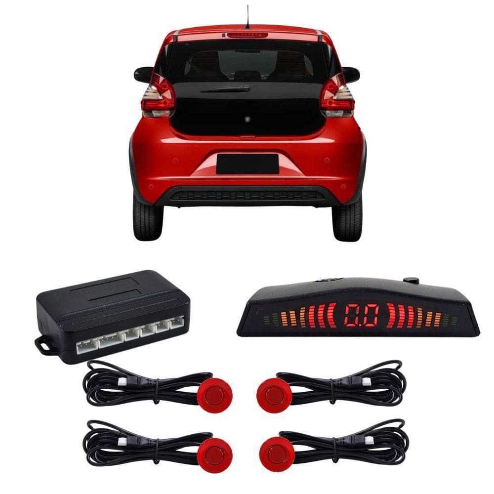Sensor De Estacionamento 4 Pontos First Option 22Mm Vermelho