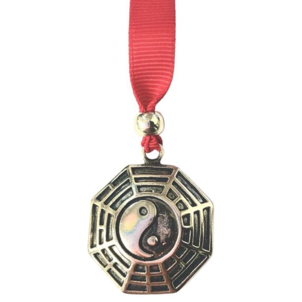 Baguá Feng Shui Yin Yang Porta 13 Cm Em Metal Niquel Sorte