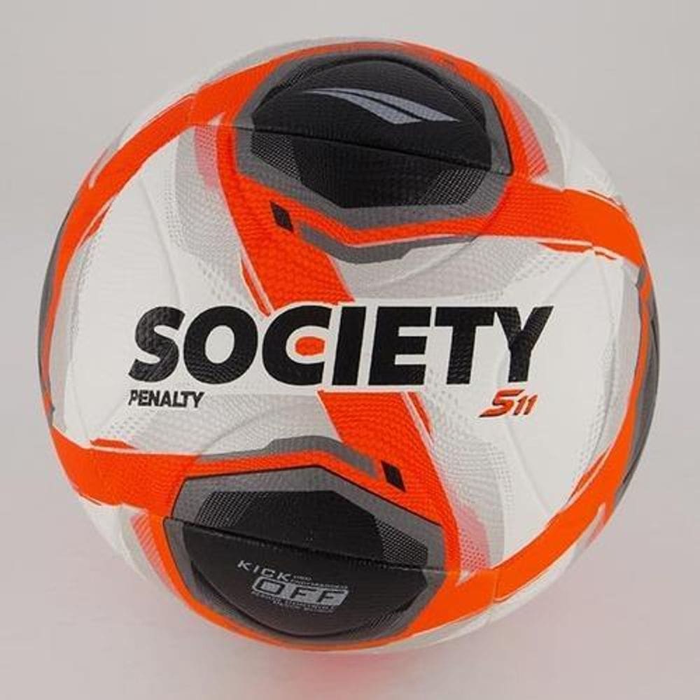 Bola Society Penalty S11 R2 Branco/Laranja/Preto St
