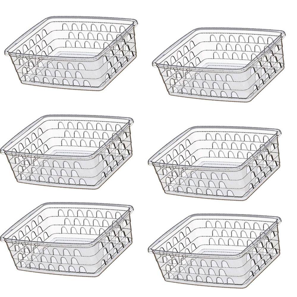 Kit 6 Caixas Cesto Organizador Decorativo Multiuso Transp 11