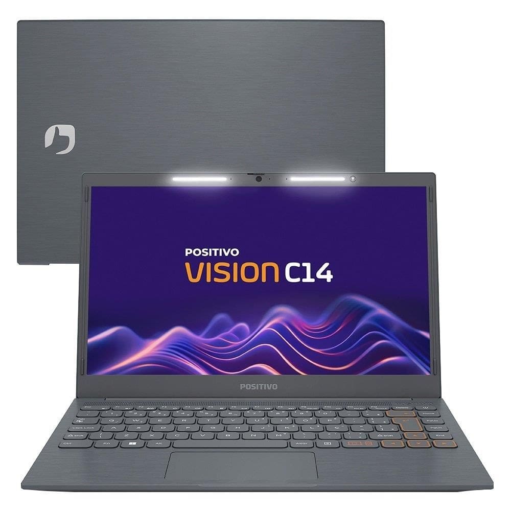 Notebook Positivo Vision C4128A-1Tela 14.1" Intel Celeron 128GB 4GB RAM Windows 11 Cinza
