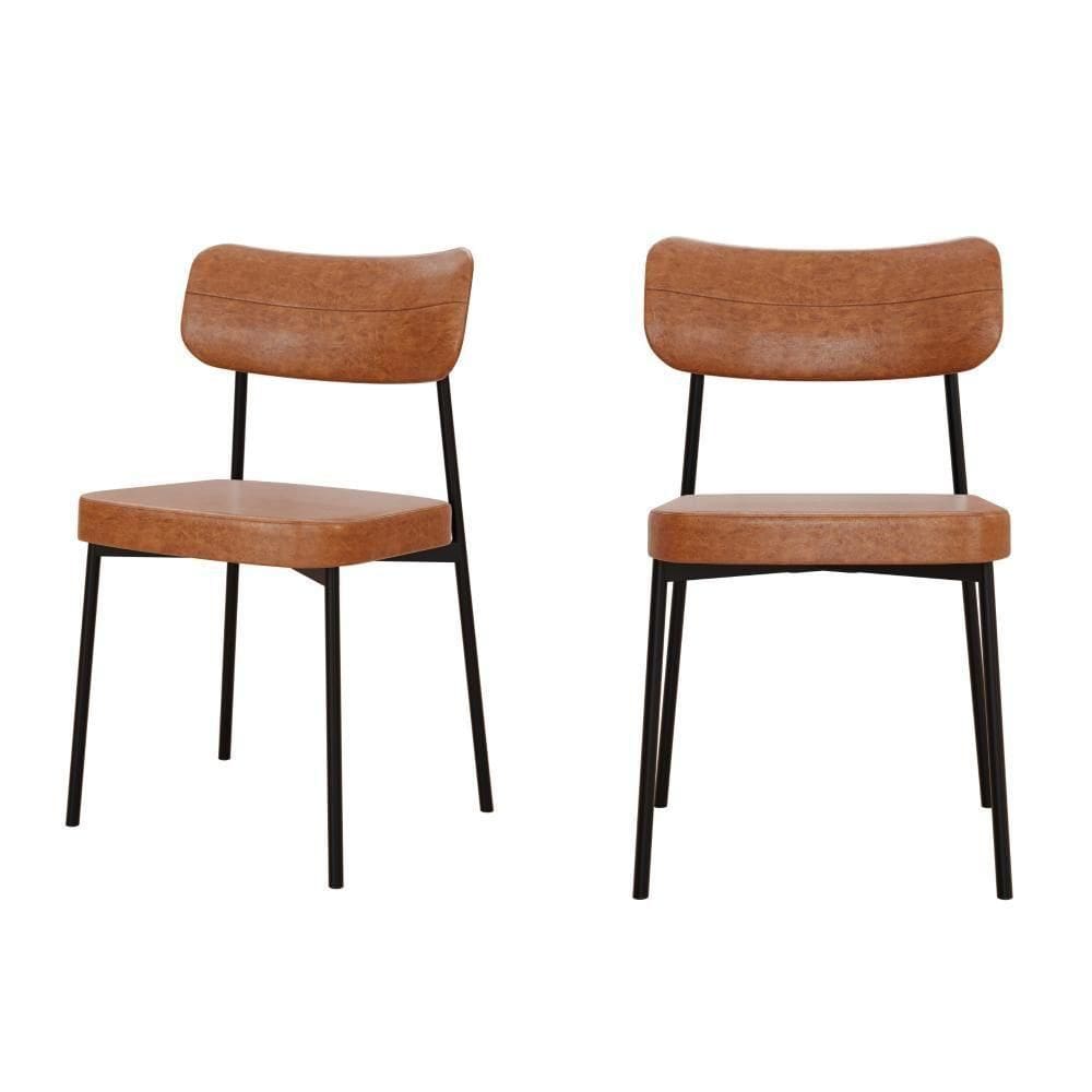 Cadeira Mynna Fixa C/4 Pes 525 X 470 X 790 Mm C/2 Un. Courino Caramelo Courino Caramelo