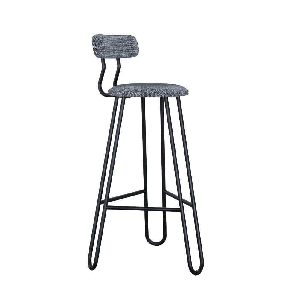 Conjunto 2 Banquetas Alta Ginger Com Encosto Névoa Prata City