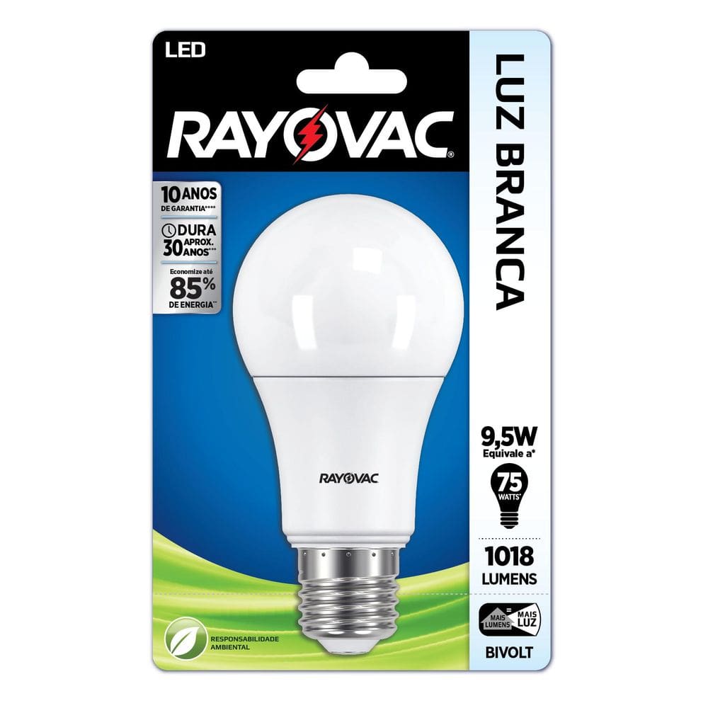 Lampada Rayovac Led A55 9,5w Bivolt Branca