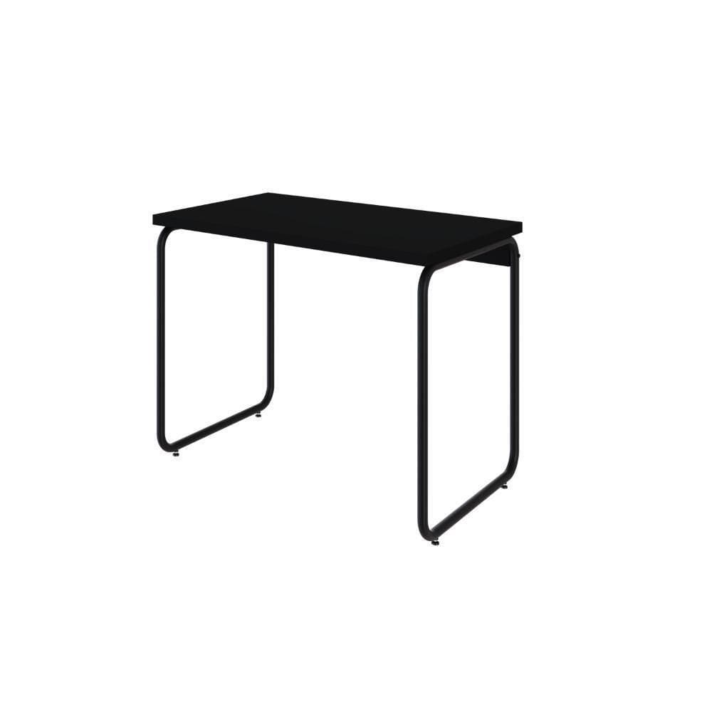 Mesa Office 90x60x75cm Round Preto ônix - Preto ônix -